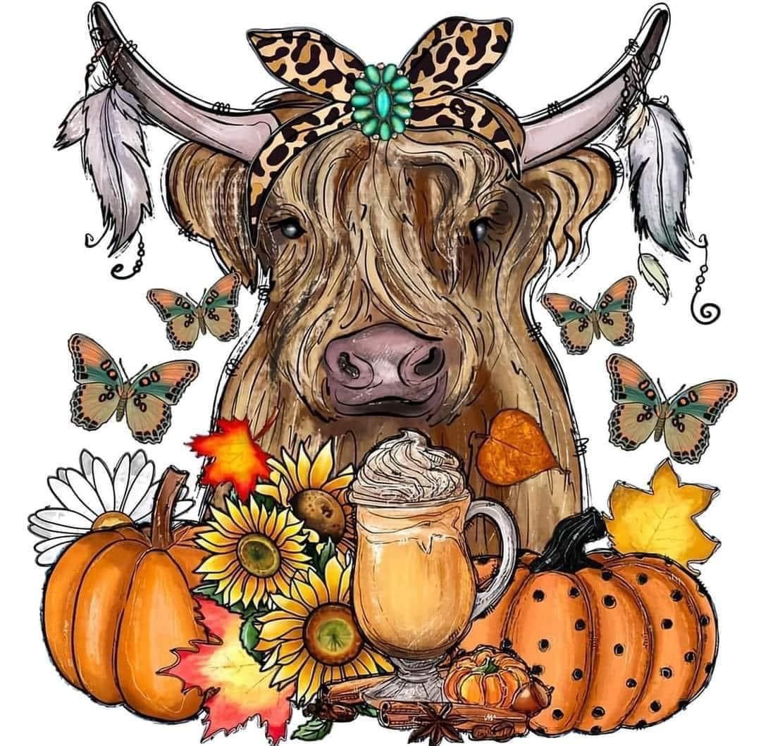 Fall Highland Cow